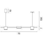 ΦΩΤΙΣΤΙΚΟ ΚΡΕΜΑΣΤΟ 3ΦΩΤΟ LED 24W 75X150 ΜΑΥΡΟ ARTE ILLUMINA - Image 3