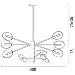 ΦΩΤΙΣΤΙΚΟ ΚΡΕΜΑΣΤΟ 9ΦΩΤΟ LED 63W 3CCT 88X65 ΜΑΥΡΟ/ΧΡΥΣΟ ARTE ILLUMINA - Image 3