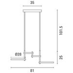 ΦΩΤΙΣΤΙΚΟ ΚΡΕΜΑΣΤΟ 4ΦΩΤΟ LED 41W 810X280X320 ΜΑΥΡΟ ARTE ILLUMINA - Image 3