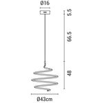 ΦΩΤΙΣΤΙΚΟ ΚΡΕΜΑΣΤΟ ΣΤΡΟΓΓΥΛΟ LED 60W Φ430X1200 ΧΡΥΣΟ ARTE ILLUMINA SATURN - Image 3