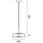 ΦΩΤΙΣΤΙΚΟ ΚΡΕΜΑΣΤΟ ΑΛΟΥΜΙΝΙΟ ΜΟΝΟΦΩΤΟ LED 5W Φ23ΧH8CM 3CCT ΣΚΟΥΡΟ ΓΚΡΙ ARTE ILLUMINA SATURN - Image 3