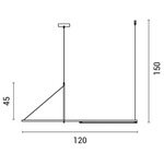 ΦΩΤΙΣΤΙΚΟ ΚΡΕΜΑΣΤΟ LED 15W 120X45 ΜΑΥΡΟ ARTE ILLUMINA - Image 3