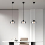 ΦΩΤΙΣΤΙΚΟ ΚΡΕΜΑΣΤΟ ΜΕΤΑΛΛΟ-ΓΥΑΛΙ LED 8W 3000Κ 624Lm 200X115mm  ΜΑΥΡΟ-ΓΚΡΙ ARTE ILLUMINA NIMBUS - Image 2