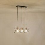 ΦΩΤΙΣΤΙΚΟ ΚΡΕΜΑΣΤΟ ΜΕΤΑΛΛΟ 3ΦΩΤΟ 3XE27  MAX 15W 517X175X1240mm ΜΑΥΡΟ ARTE ILLUMINA BRAWCK - Image 3