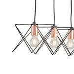 ΦΩΤΙΣΤΙΚΟ ΚΡΕΜΑΣΤΟ ΜΕΤΑΛΛΟ 3ΦΩΤΟ 3XE27  MAX 15W 517X175X1240mm ΜΑΥΡΟ ARTE ILLUMINA BRAWCK - Image 4