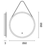 ΚΑΘΡΕΠΤΗΣ ΣΤΡΟΓΓΥΛΟΣ TOUCH LED ΜΕ ΜΑΥΡΟ ΣΤΗΡΙΓΜΑ 20w 3CCT 600mm ARTE ILLUMINA MIRO - Image 3