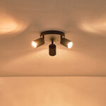 ΣΠΟΤ ΜΕΤΑΛΛΙΚΟ ΤΡΙΦΩΤΟ ΜΑΥΡΟ 3XGU10 Max 7W  Φ180X135mm ARTE ILLUMINA OLYMP - Image 3