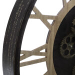 Ρολόι τοίχου Paul pakoworld μαύρο-φυσικό μέταλλο-mdf Φ57x6εκ - Image 2