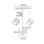 InLight Κρεμαστό φωτιστικό από λευκό μέταλλο 3XE27 D:60cm (4400-3-WH-ΡΑΓΑ) - Image 2