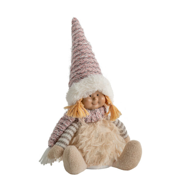 ΚΟΥΚΛΑ ΚΑΘΙΣΤΗ  ΜΠΕΖ ΜΕ ΡΟΖ ΚΑΠΕΛΟ 14Χ8Χ30ΕΚ