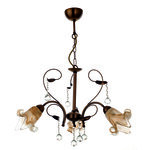 InLight Κρεμαστό φωτιστικό από οξυντέ μέταλλο κρύσταλλα και μελί γυαλί 3XE14 D:60cm (5300-3-BR)