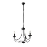 ΦΩΤΙΣΤΙΚΟ ΚΡΕΜΑΣΤΟ ΜΕΤΑΛΛΟ 3ΦΩΤΟ 3XE14 MAX 15W 470X600mm ΜΑΥΡΟ ΔΙΑΦΑΝΕΣ ΓΥΑΛΙ ARTE ILLUMINA KRISTALLO