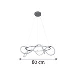 InLight Κρεμαστό φωτιστικό LED 80W 3000K από χρώμιο μέταλλο και σωλήνα σιλικόνης D:80cm (6017-A-CH) - Image 3
