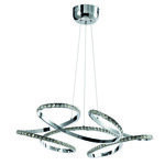 InLight Κρεμαστό φωτιστικό LED 85W 4000K από χρώμιο αλουμίνιο και κρύσταλλα D:60cm (6181-Χρώμιο) - Image 3