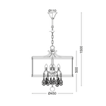 ΚΡΕΜΑΣΤΟ 4ΧΕ14 ΜΕΤΑΛ ΑΝΤΙΚ ΟΡΕΙΧΑΛΚ+ΚΡΥΣΤΑΛ+ΓΥΑΛ Φ45ΧΗ150CM RONNIE - Image 2