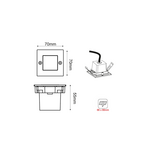 LED STEP LUMINAIRE 70X70 R 2W 6000K 100Lm 230V IP54 RA80 - Image 2