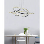 InLight Κρεμαστό φωτιστικό LED 85W 4000K από χρώμιο αλουμίνιο και κρύσταλλα D:60cm (6181-Χρώμιο) - Image 2