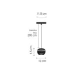 InLight Κρεμαστό φωτιστικό LED 6W 4000K για μαγνητική ράγα σε μαύρη απόχρωση D:10cmX6,5cm (T02502-BL) - Image 2