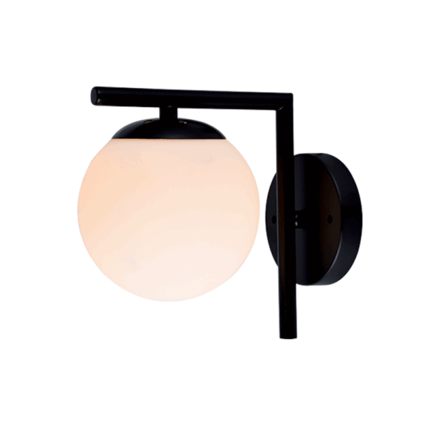 RITA ΑΠΛΙΚΑ 1XE27 ΜΑΥΡΟ/ ΛΕΥΚΟ ΓΥΑΛΙ