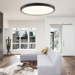 InLight Πλαφονιέρα οροφής LED 150W 3CCT (by switch on base) από μαύρο μέταλλο και ακρυλικό D:80cm (42035-A-Black) - Image 3