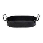 ΔΙΣΚΟΣ ΟΒΑΛ LARGE ΜΕΤΑΛ. ΜΕ ΛΑΒΕΣ ΜΑΥΡΟ 38(43 INCL. HANDLES)X21X5CM (smA)
