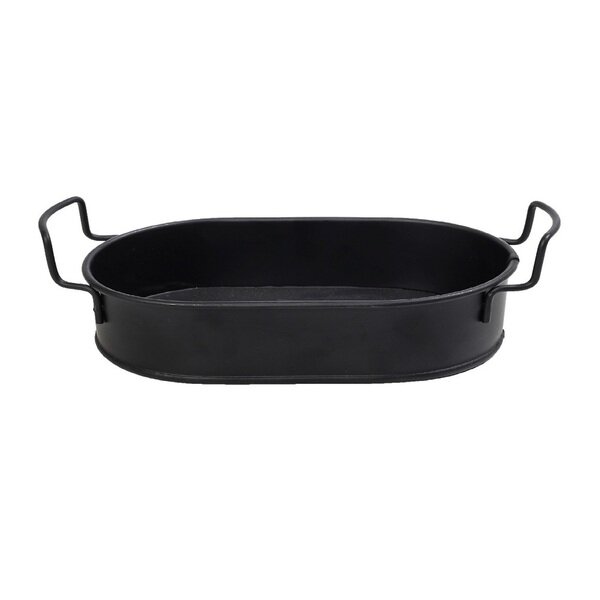 ΔΙΣΚΟΣ ΟΒΑΛ LARGE ΜΕΤΑΛ. ΜΕ ΛΑΒΕΣ ΜΑΥΡΟ 38(43 INCL. HANDLES)X21X5CM (smA)