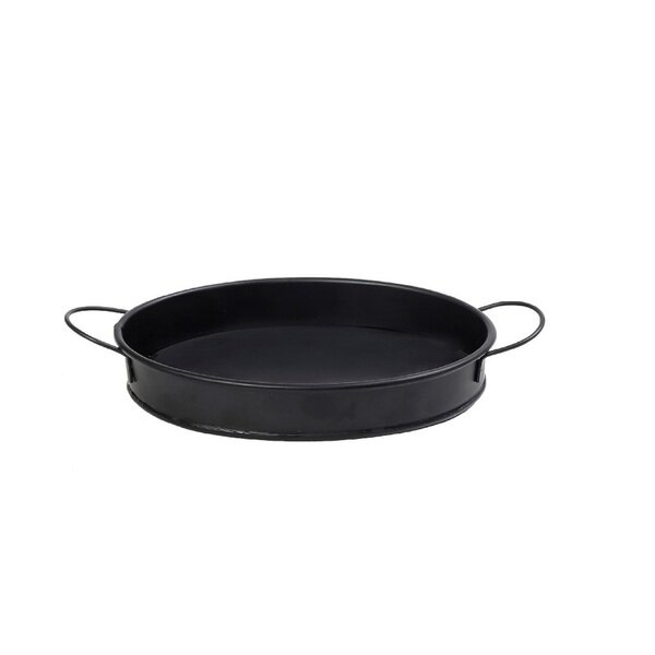 ΔΙΣΚΟΣ ΟΒΑΛ ΜΕΤΑΛ. ΜΕ ΛΑΒΕΣ ΜΑΥΡΟ 21(23,5 INCL. HANDLES)X15,5X4CM (smA)