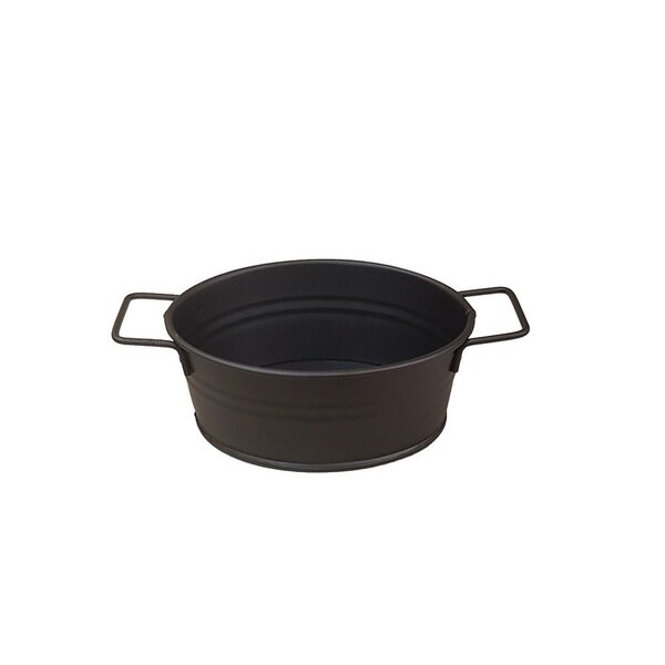 ΔΟΧΕΙΟ ΟΒΑΛ ΜΕΤΑΛ. ΜΕ ΛΑΒΕΣ ΜΑΥΡΟ  18(23 INCL. HANDLES)X14X7CM (smA)