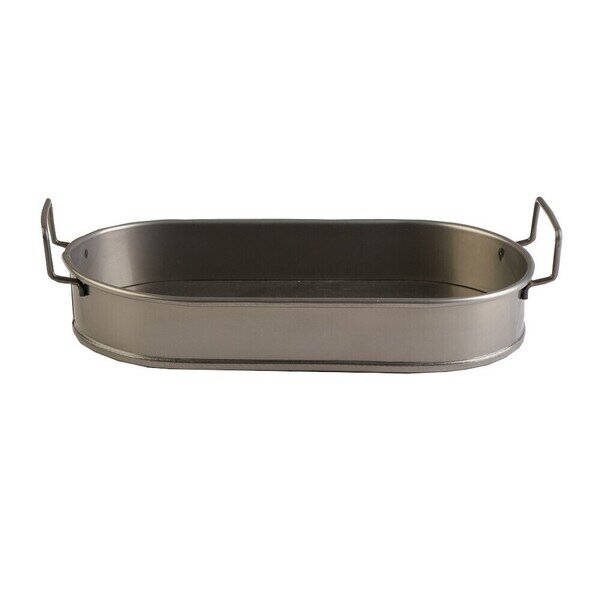 ΔΙΣΚΟΣ ΟΒΑΛ SMALL ΜΕΤΑΛ. ΜΕ ΛΑΒΕΣ ΛΑΔΊ 29(34 INCL. HANDLES)X14,5X5CM