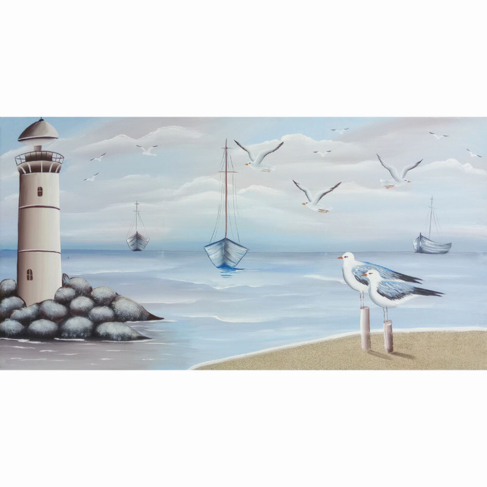 23585.jpg ΠΙΝΑΚΑΣ ΚΑΜΒΑΣ ΦΑΡΟΣ ΜΕ ΓΛΑΡΟΥΣ - 120x63cm 1/ΚΙΒ - Image 1