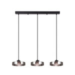 Inlight Κρεμαστό φωτιστικό LED απο μαύρο μέταλλο και φιμέ γυαλί, 70x200cm, 3CCT (Θερμό- Φυσικό- Ψυχρό Φως), Φωτεινότητα 3960LMκαι 3x12W (4075-3R-Black/Smoky)