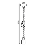 ΚΡΕΜΑΣΤΟ Φ/Σ 1ΧΕ27 ΛΕΥΚΟ ΜΕΤΑΛΛΟ+ΣΧΟΙΝΙ ΜΟΝΗΣ ΠΛΕΞΗΣ Η100CM - Image 2