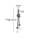 InLight Κρεμαστό φωτιστικό από καφέ σχοινί 2XE27 D:160cm (4381-2-BL) - Image 2