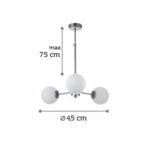 InLight Κρεμαστό φωτιστικό από χρώμιο μέταλλο και λευκή οπαλίνα 3XG9 D:45cm (5321-3) - Image 2