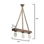 CLICK ΦΩΤΙΣΤΙΚΟ ΟΡΟΦΗΣ 3ΦΩΤΟ ΞΥΛΙΝΟ ΜΕ ΣΧΟΙΝΙ NATURAL 48Χ9Χ56 Φυσικό μπεζ 6-10-584-0011 - Image 2