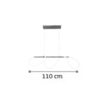 InLight Κρεμαστό φωτιστικό LED 60W 3000K από χρώμιο μέταλλο και σωλήνα σιλικόνης D:110cm (6019-CH) - Image 2