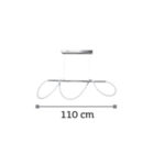 InLight Κρεμαστό φωτιστικό LED 60W 3000K από χρυσαφί μέταλλο και σωλήνα σιλικόνης D:110cm (6019-GL) - Image 2