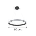 InLight Κρεμαστό φωτιστικό LED 56W 3000W από μαύρο αλουμίνιο και ακρυλικό D:60cm (6032-B) - Image 2