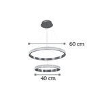 InLight Κρεμαστό φωτιστικό LED 94W 3000K από μαύρο αλουμίνιο και ακρυλικό D:60cm (6032-A) - Image 2