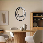 InLight Κρεμαστό φωτιστικό LED 40W 3CCT (by switch on base) σε μαύρο χρώμα D:38cm (6080-BL) - Image 3