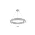 InLight Κρεμαστό φωτιστικό LED 68W 3CCT (by switch on base) σε λευκή απόχρωση D:60cm (6073-60-WH) - Image 3