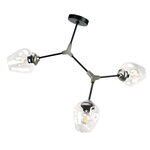 InLight Κρεμαστό φωτιστικό από μαύρο μέταλλο και διάφανο γυαλί 3XE27 D:70cm (6129-3-ΝΜ)