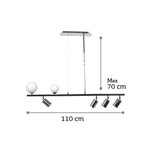 InLight Κρεμαστό φωτιστικό από χρυσαφί μέταλλο και λευκή οπαλίνα 2XG9 και 4XGU10 D:110cm (6191-GL) - Image 2