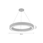 InLight Κρεμαστό φωτιστικό LED 88W 3CCT (by switch on base) σε μαύρη απόχρωση D:80cm (6073-80-BL) - Image 3
