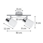 InLight Επιτοίχιο σποτ από μέταλλο σε νίκελ ματ απόχρωση 2XE14 D:30cm (9065-2Φ-Νίκελ Ματ) - Image 2