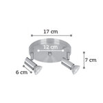 InLight Επιτοίχιο σποτ από μέταλλο σε νίκελ ματ απόχρωση 2XGU10 D:17cm (9075-2Φ-Νίκελ Ματ) - Image 2