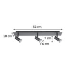 InLight Επιτοίχιο σποτ από μέταλλο σε μαύρη απόχρωση 3XGU10 D:32cm (9078-3Φ-Μαύρο) - Image 2