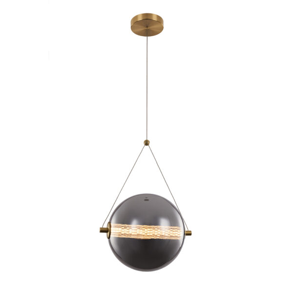 SPLENDOR LED PENDANT 9W 3000K, BRASS + SMOKY GREY