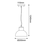 ΓΚΡΙ ΚΡΕΜΑΣΤΟ ΦΩΤΙΣΤΙΚΟ BERO 1XE27 MAX.10W LED IP44 ΜΕ ΟΠΑΛ PC ΚΑΛΥΜΜΑ - Image 2