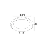 ΟΡΟΦΗΣ Φ/Σ LED 36W CCT 3470LM ΜΑΥΡΟ ΜΕΤΑΛΛΙΚΟ D41XH8,5CM DIANA - Image 2